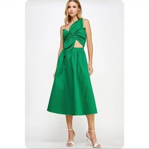 Green flower midi dress NEVER WORN